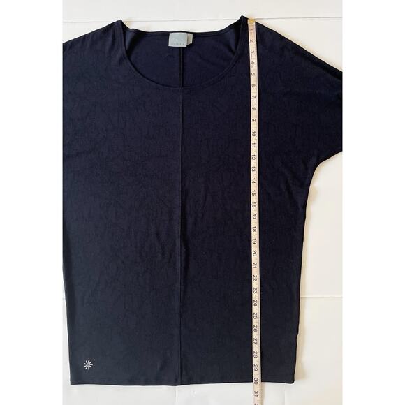 Athleta Ruched Sleeve T- Shirt Women L Black Thumb Hole Lightweight Athletic - Picture 6 of 11